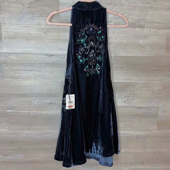 Free People Velvet Sequined Semi-Formal Dress - Picture 3 of 7